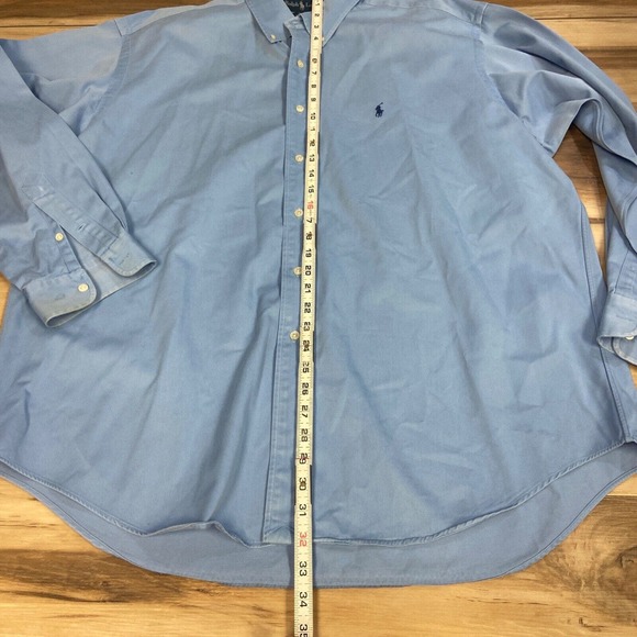 Ralph Lauren Mens Shirt XL Blake Button Down Blue Vintage Long Sleeve - Picture 5 of 9